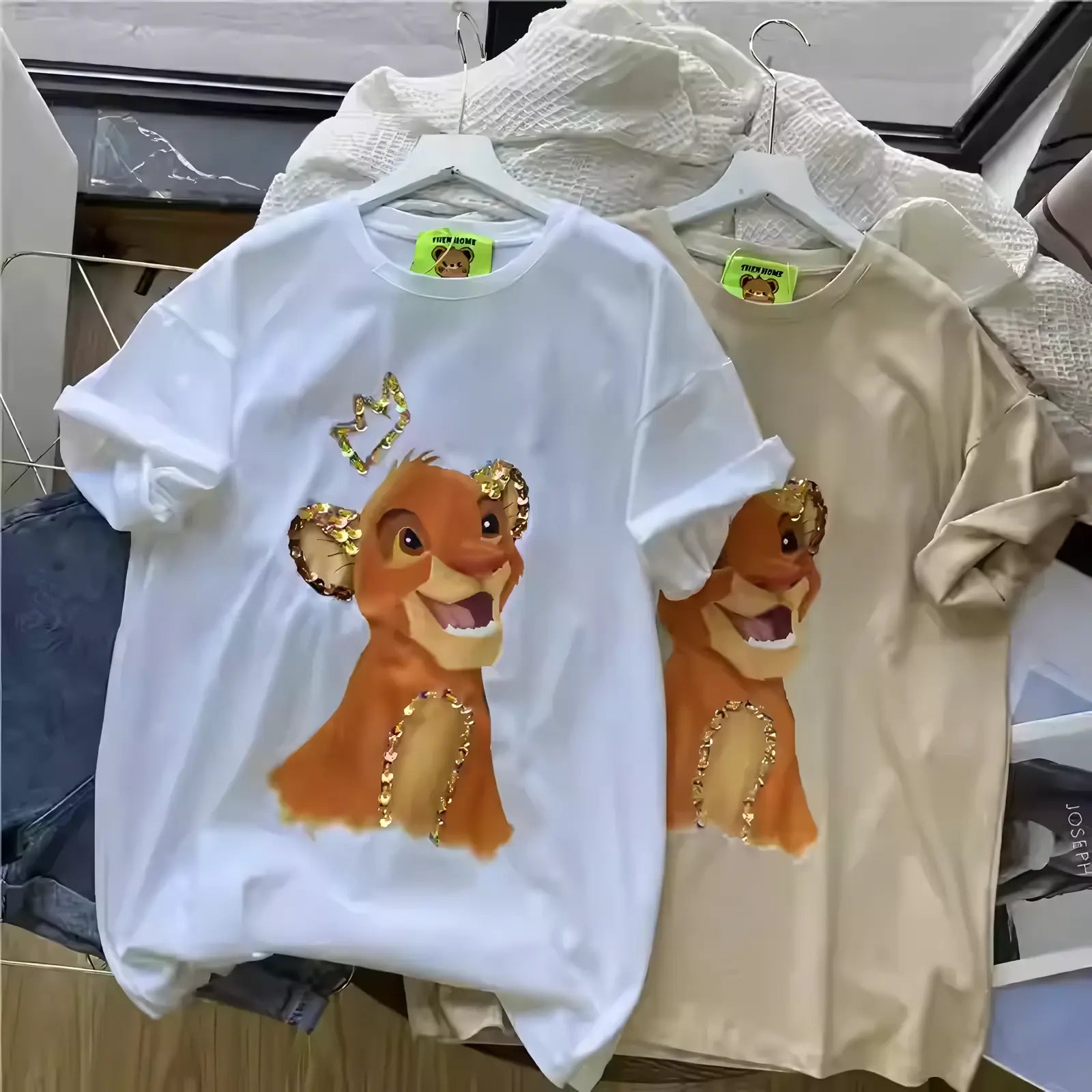 Childhood Memory Flash✨Sequin Simba Pattern Sweatshirt is Awesome