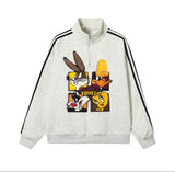 🐰Looney Tunes - Themed Half - Zip Sweatshirt: Sporty and Cartoon - Filled
