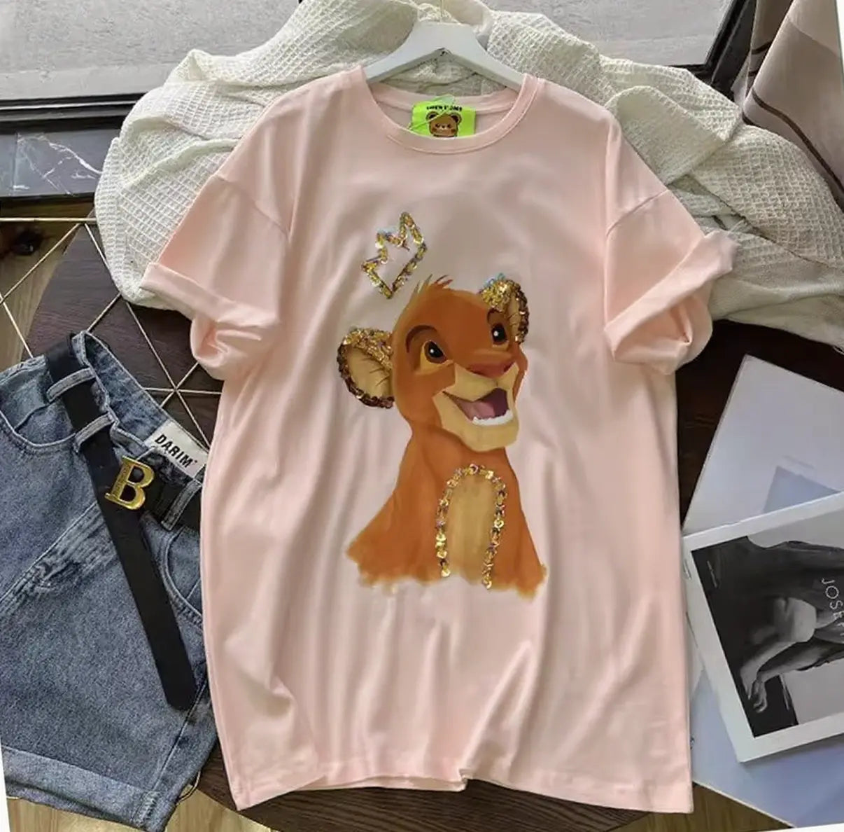 Childhood Memory Flash✨Sequin Simba Pattern Sweatshirt is Awesome