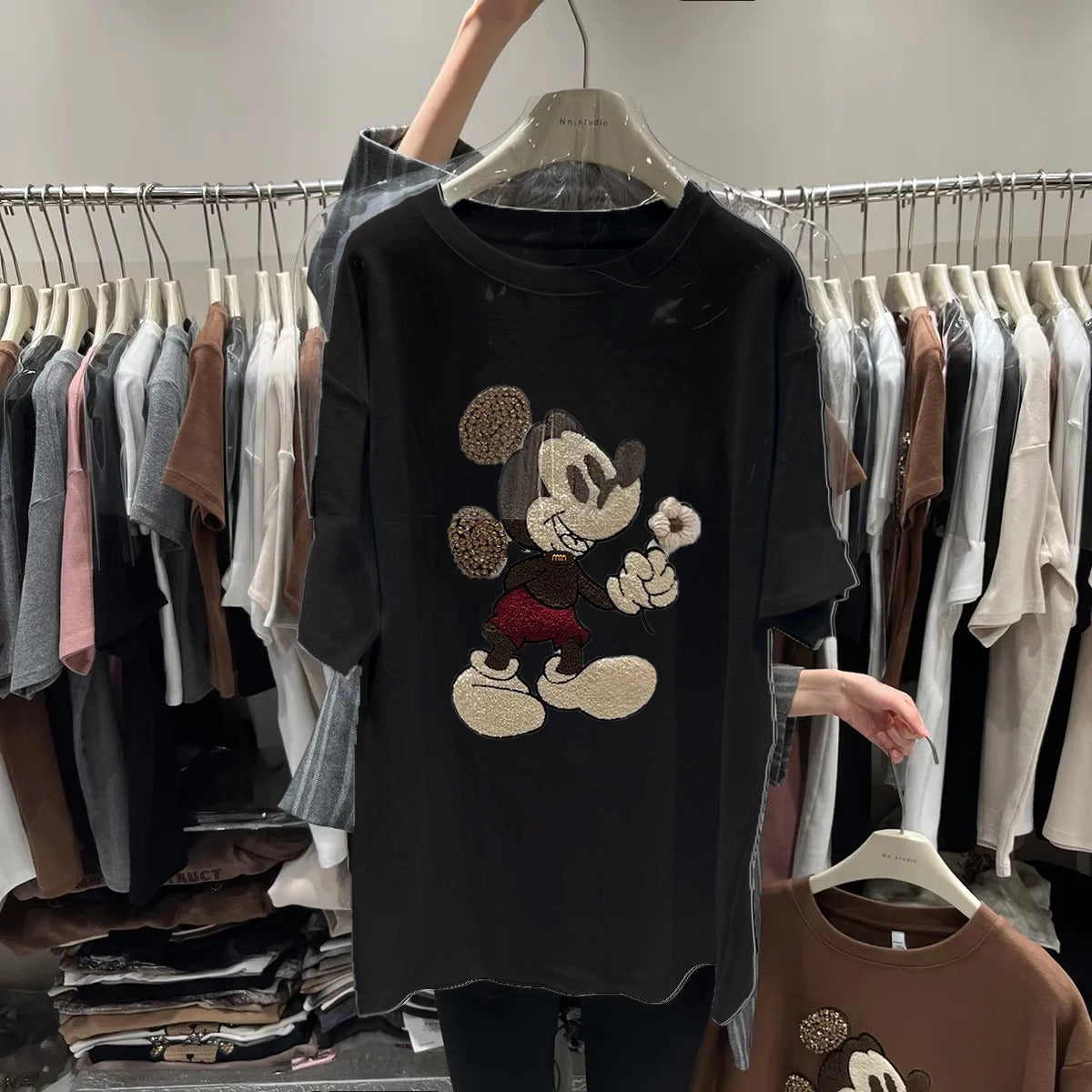 🎀Heavy-Embellishment 3D Floral Tee
