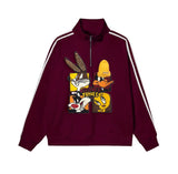 🐰Looney Tunes - Themed Half - Zip Sweatshirt: Sporty and Cartoon - Filled