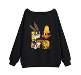 🐰Looney Tunes - Themed Off - Shoulder Sweatshirt: Chic and Cartoon - Centric