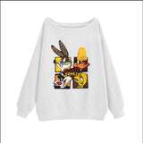 🐰Looney Tunes - Themed Off - Shoulder Sweatshirt: Chic and Cartoon - Centric