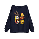 🐰Looney Tunes - Themed Off - Shoulder Sweatshirt: Chic and Cartoon - Centric