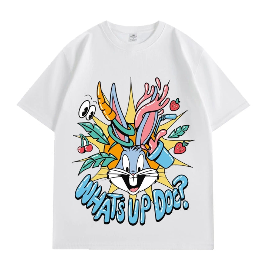 Bugs Bunny Series-What's up doc Printed Heavyweight T-shirts