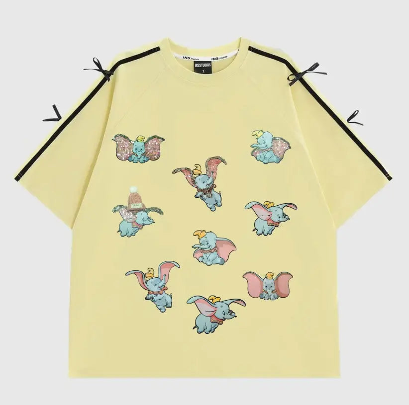 3D Embroidered🌺 3D Wool Hat Design Heavyweight Bow Tee