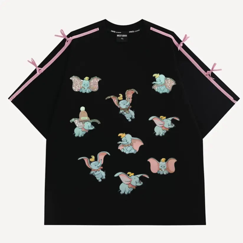 3D Embroidered🌺 3D Wool Hat Design Heavyweight Bow Tee