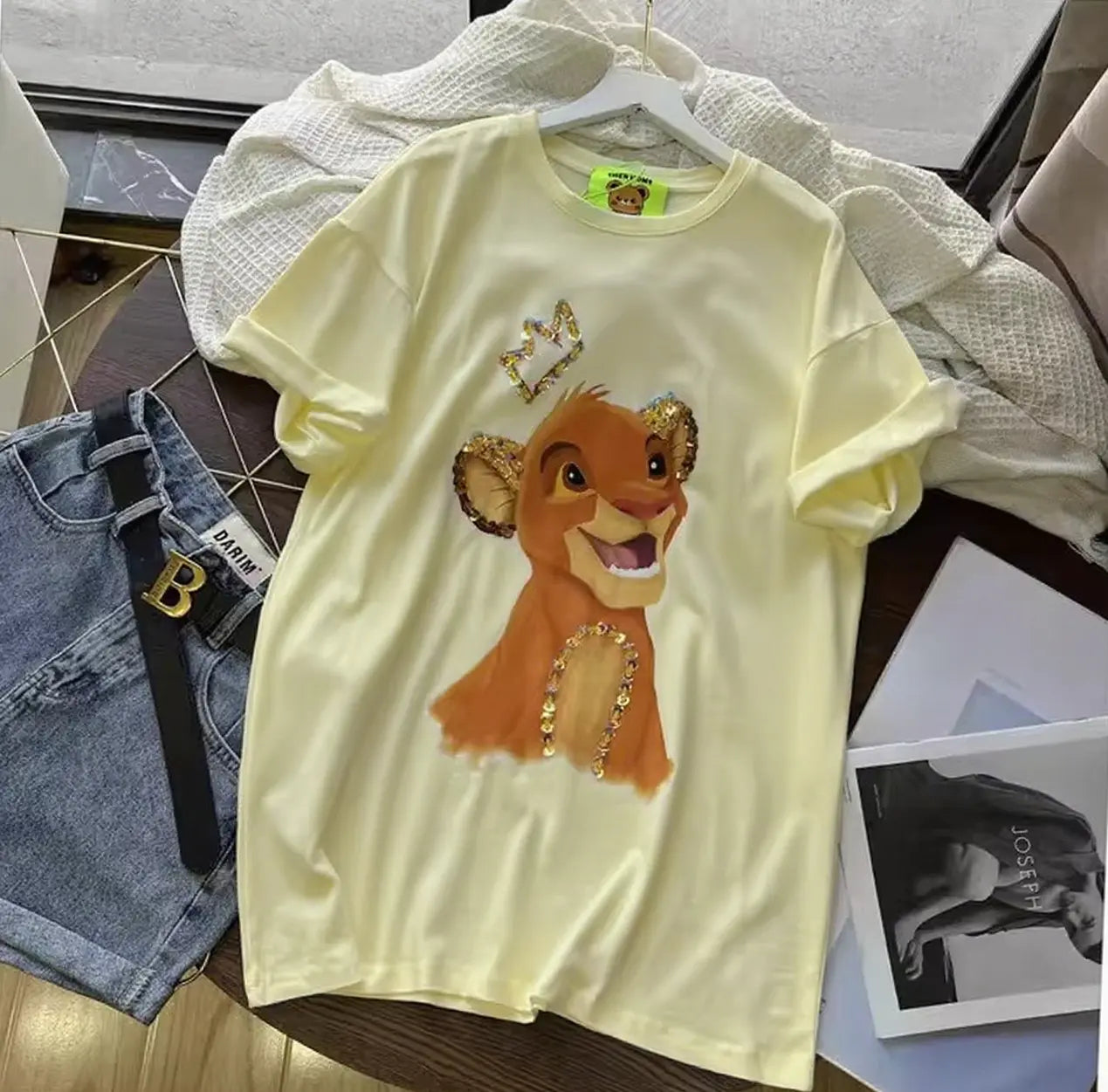 Childhood Memory Flash✨Sequin Simba Pattern Sweatshirt is Awesome