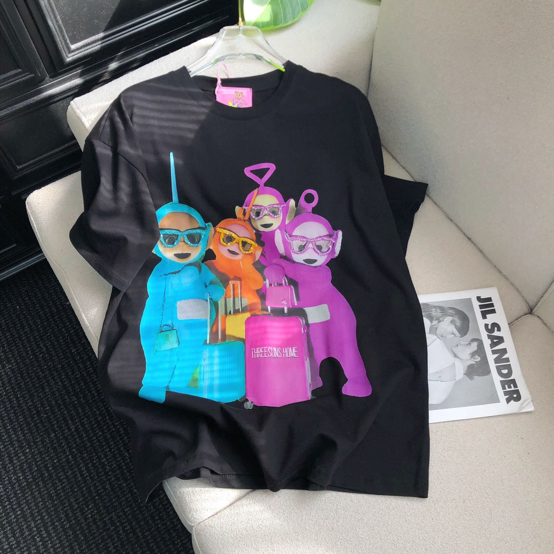 Trendy Teletubbies Printed T-shirts : Vibrant Colors Light Up Summer Outfits