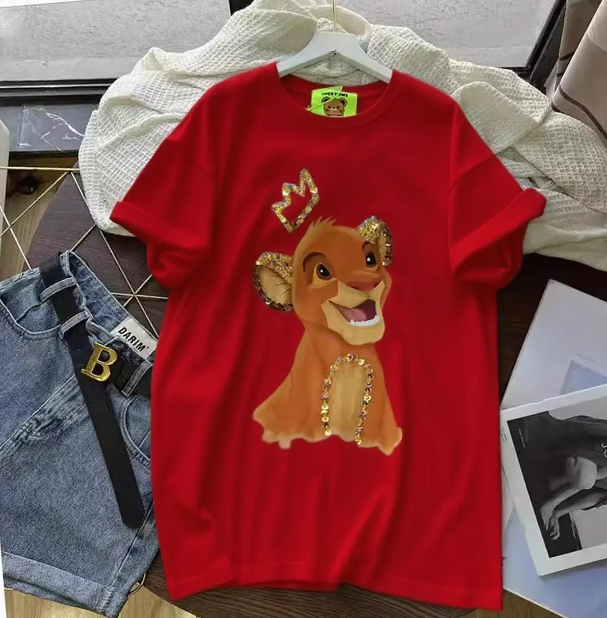 Childhood Memory Flash✨Sequin Simba Pattern Sweatshirt is Awesome
