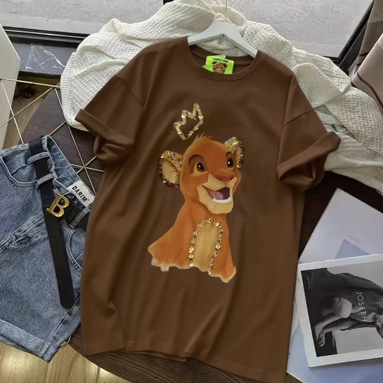 Childhood Memory Flash✨Sequin Simba Pattern Sweatshirt is Awesome