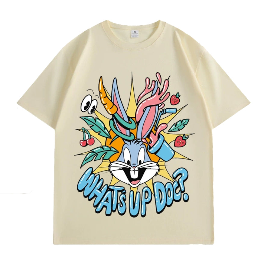 Bugs Bunny Series-What's up doc Printed Heavyweight T-shirts