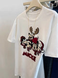 3D Embroidered Cap & Cartoon Short-Sleeve Tee - Heavy Craftsmanship Design