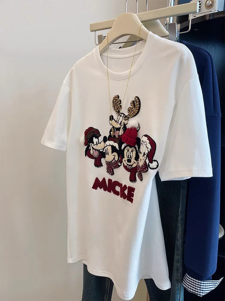 3D Embroidered Cap & Cartoon Short-Sleeve Tee - Heavy Craftsmanship Design