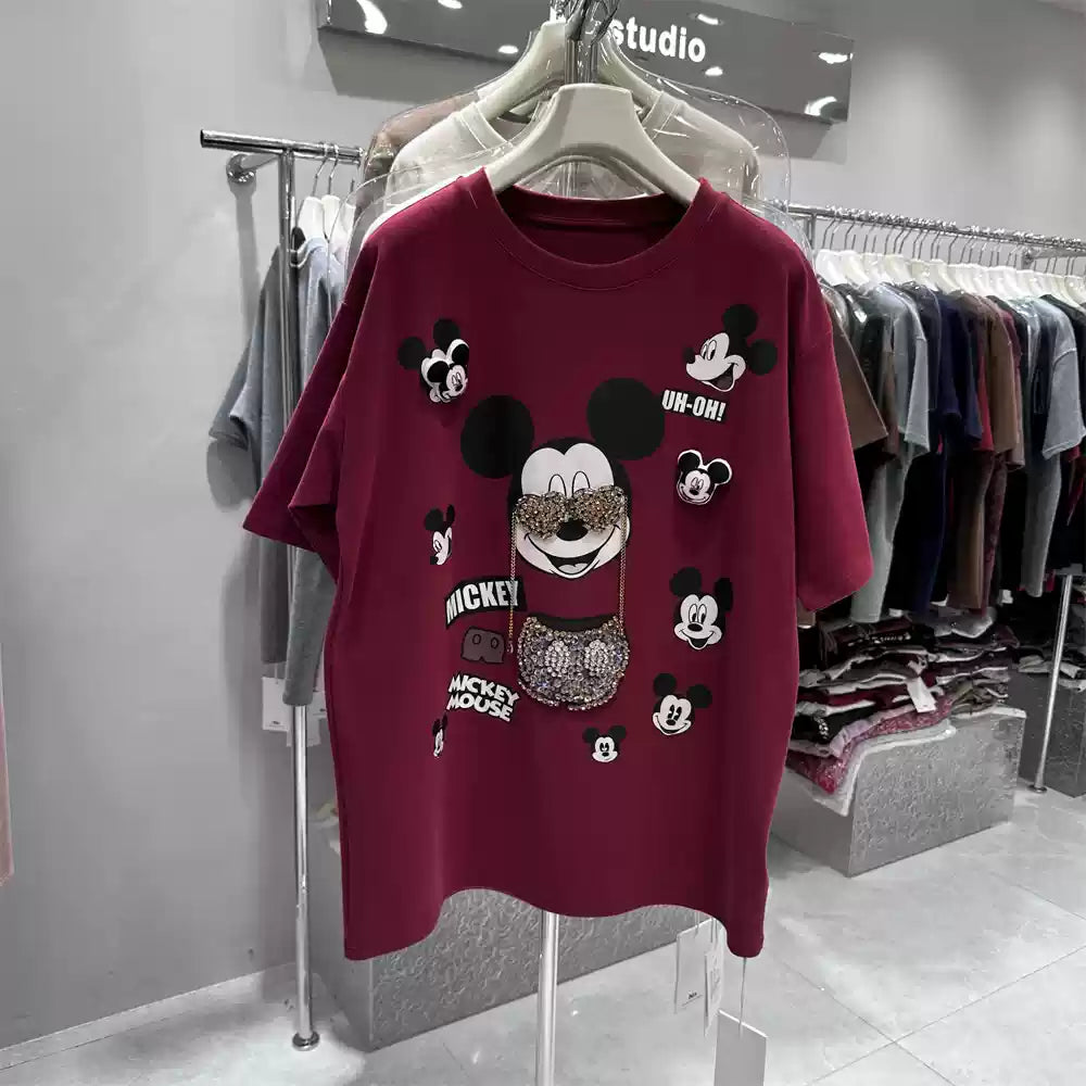 🎀Heavy work-3D pattern hand-beaded Tee