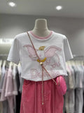 Cotton Short-Sleeve T-Shirt - Heavyweight Color-Blocked Dumbo Design