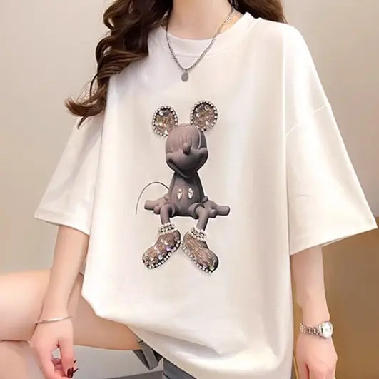 MK🌟Hand-Beaded Tee – Where Craft Meets Couture