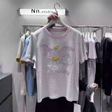 Cotton Short-Sleeve T-Shirt - Heavyweight Color-Blocked Dumbo Design