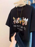 Pink Crystal-Embellished T-Shirt with 3D Floral Appliqué