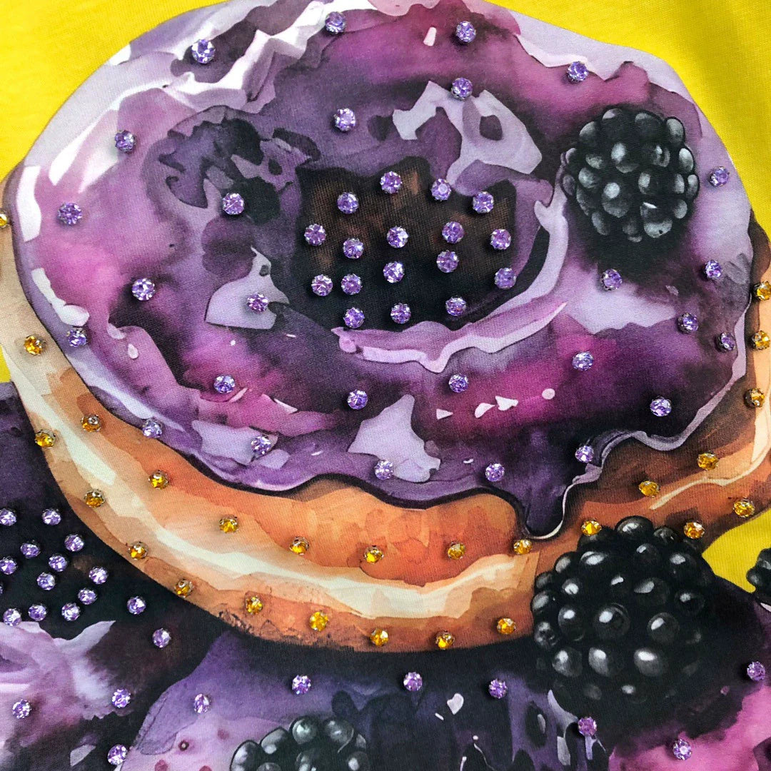 Heavy Beaded Donut Print Short Sleeve