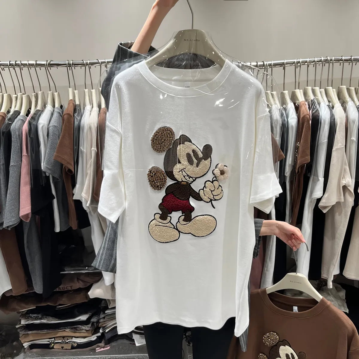 🎀Heavy-Embellishment 3D Floral Tee