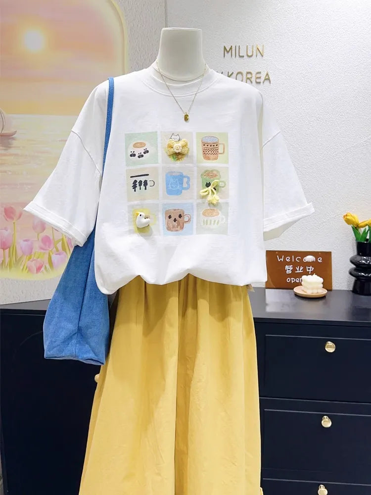 🎀Fresh flower bow short-sleeved T-shirt