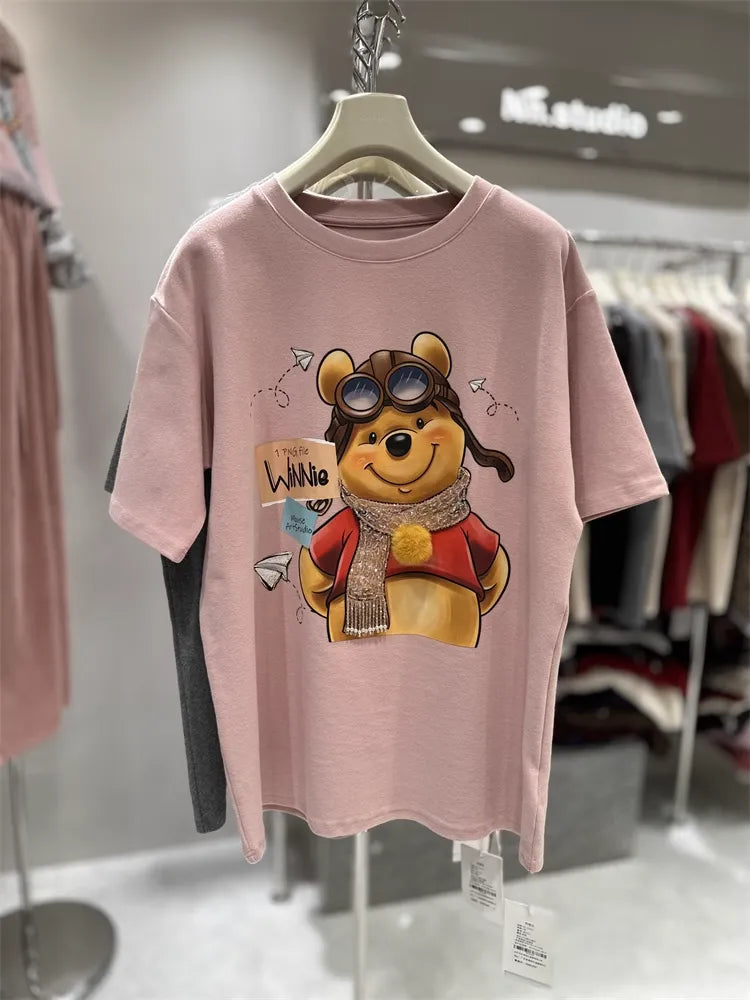 Winnie - Heavy 3D Embroidered Beaded Cotton Tee