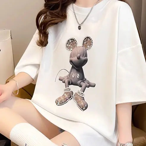 MK🌟Hand-Beaded Tee – Where Craft Meets Couture