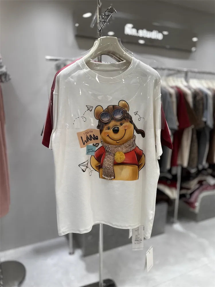 Winnie - Heavy 3D Embroidered Beaded Cotton Tee