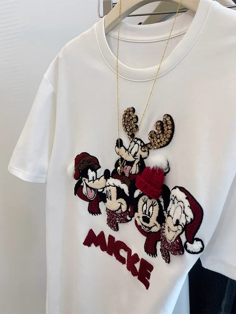 3D Embroidered Cap & Cartoon Short-Sleeve Tee - Heavy Craftsmanship Design