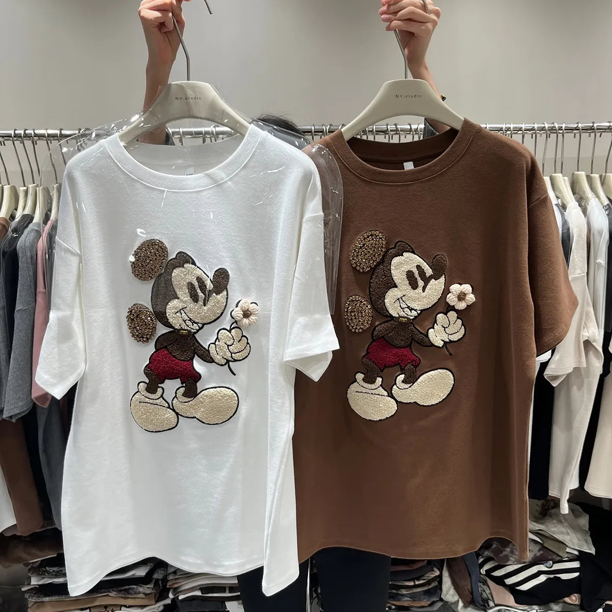 🎀Heavy-Embellishment 3D Floral Tee