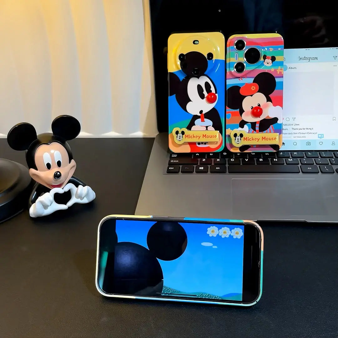Viral✨ Cartoon Mickey 3D Red - Nose Couple Cases🟡Samsung