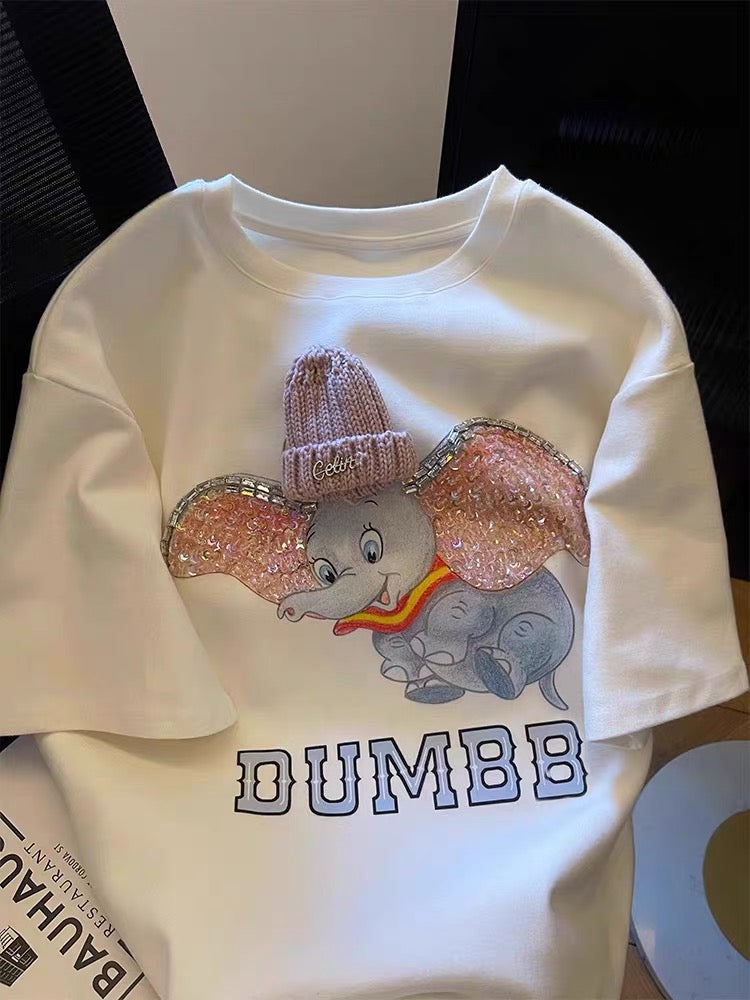 Sparkly Little Elephant Takes the Stage, the Eye - Catching Secret of Cute T - shirt