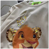 Childhood Memory Flash✨Sequin Simba Pattern Sweatshirt is Awesome