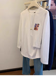 Cute Lola Bunny Front and Back Printed White Long-Sleeve T-Shirt