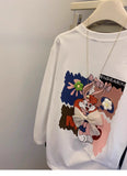 Cute Lola Bunny Front and Back Printed White Long-Sleeve T-Shirt