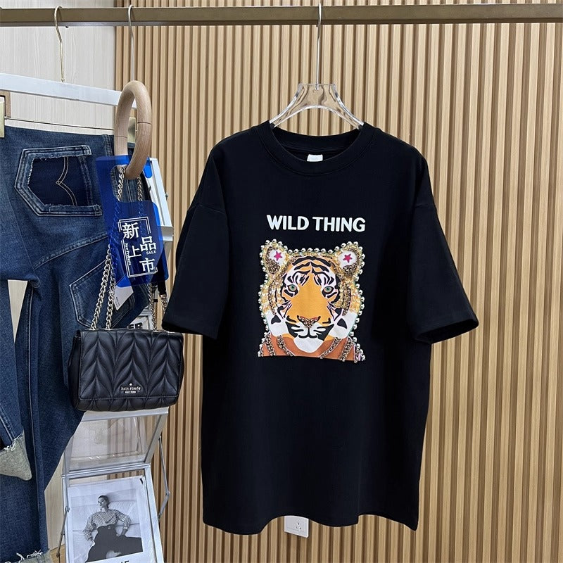 🐯Embroidered cartoon tiger short-sleeved T-shirt