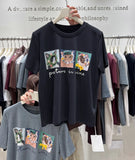 Style On Point🐈 Cat Illustration Tee—3D Accents Tell Stories