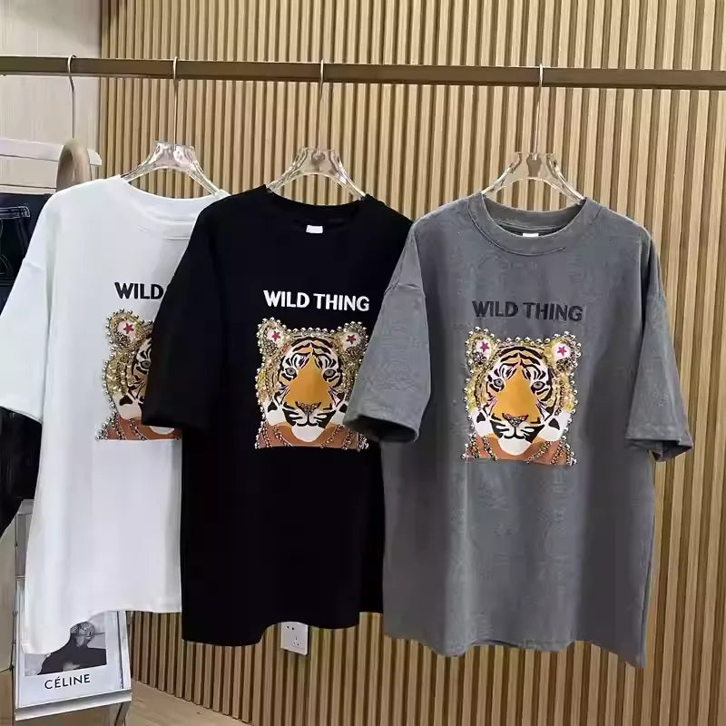 🐯Embroidered cartoon tiger short-sleeved T-shirt