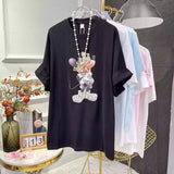 Heavy - Duty Diamond - Studded Mickey T - shirt🎀 A Must - Have for Fashionistas