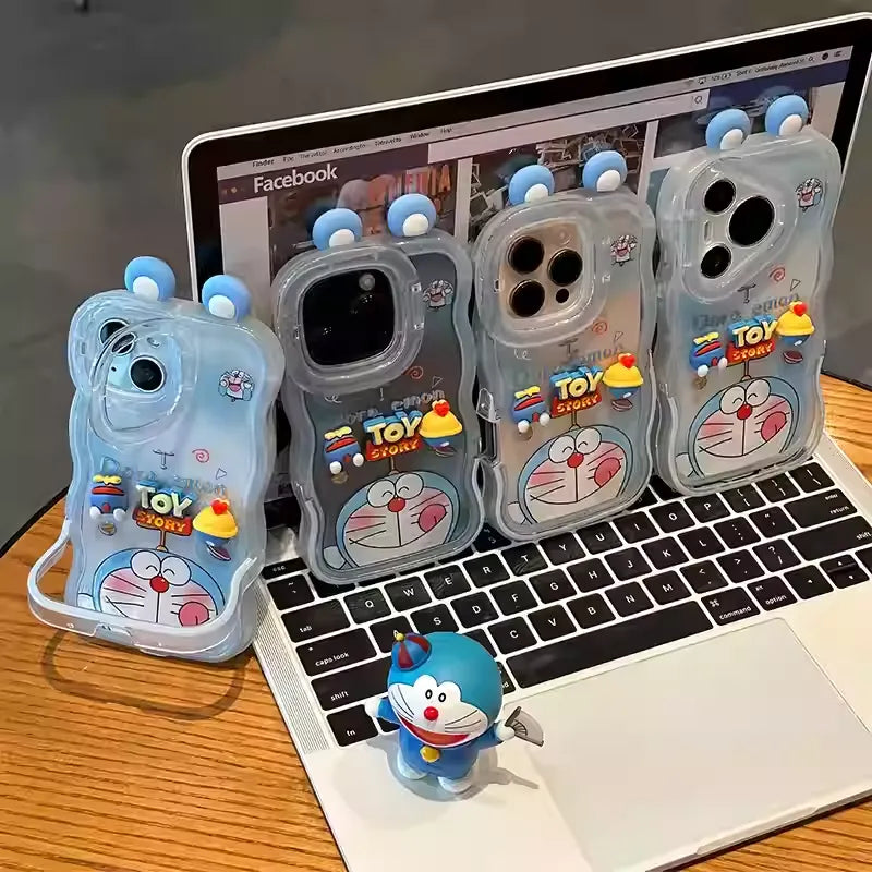 Adorable! Doraemon Transparent Crossbody Phone Case
