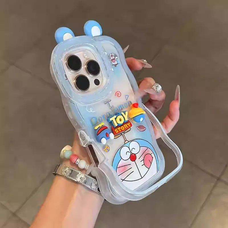 Adorable! Doraemon Transparent Crossbody Phone Case
